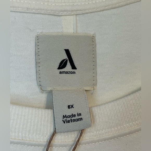 NWT Amazon Essentials Plus Size Women's Organic Cotton Dress in soft white 6X - Picture 8 of 9